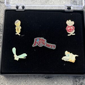 Vintage Disney The Rescuers Enamel Pin Set with Miss Bianca and Bernard